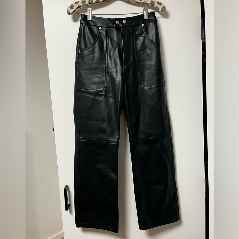 Blank NYC Black Pleather Trousers